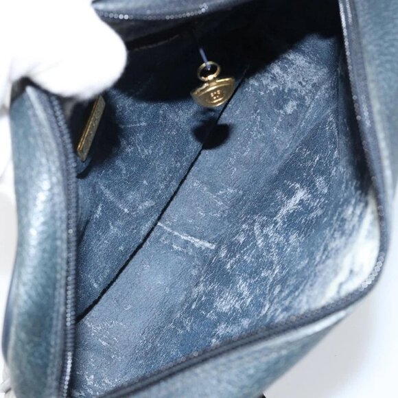 GUCCI Micro GG Canvas Shoulder Bag PVC Leather Navy - Picture 13 of 16